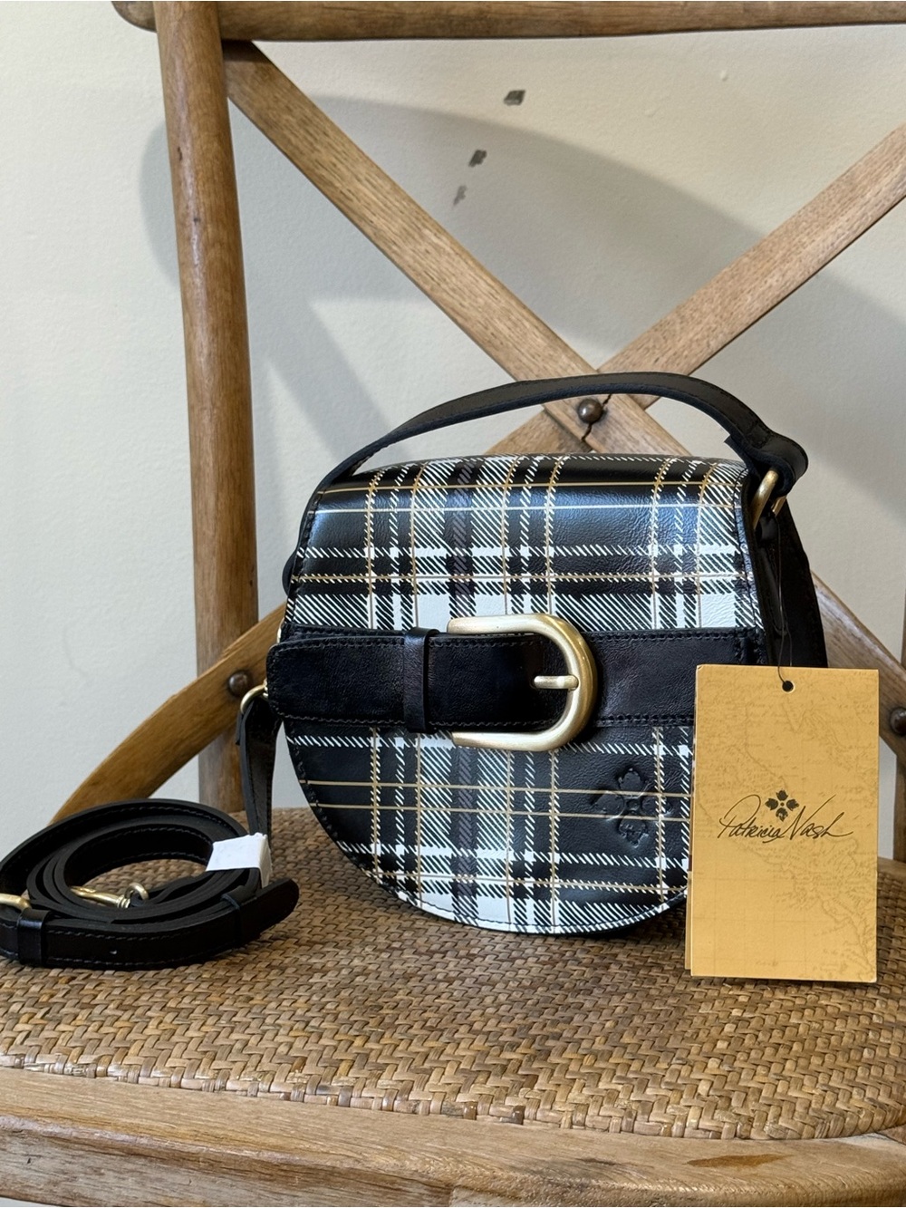 Patricia Nash Annfield Crossbody Bag Cassis Wallet Set Plaid - Picture 2 of 10